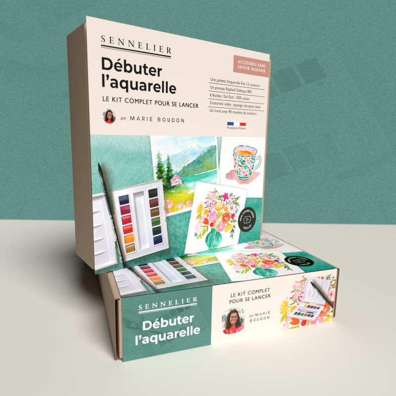 Kit "Débuter l'aquarelle" Matériel et conseils de Marie Boudon par Sennelier
