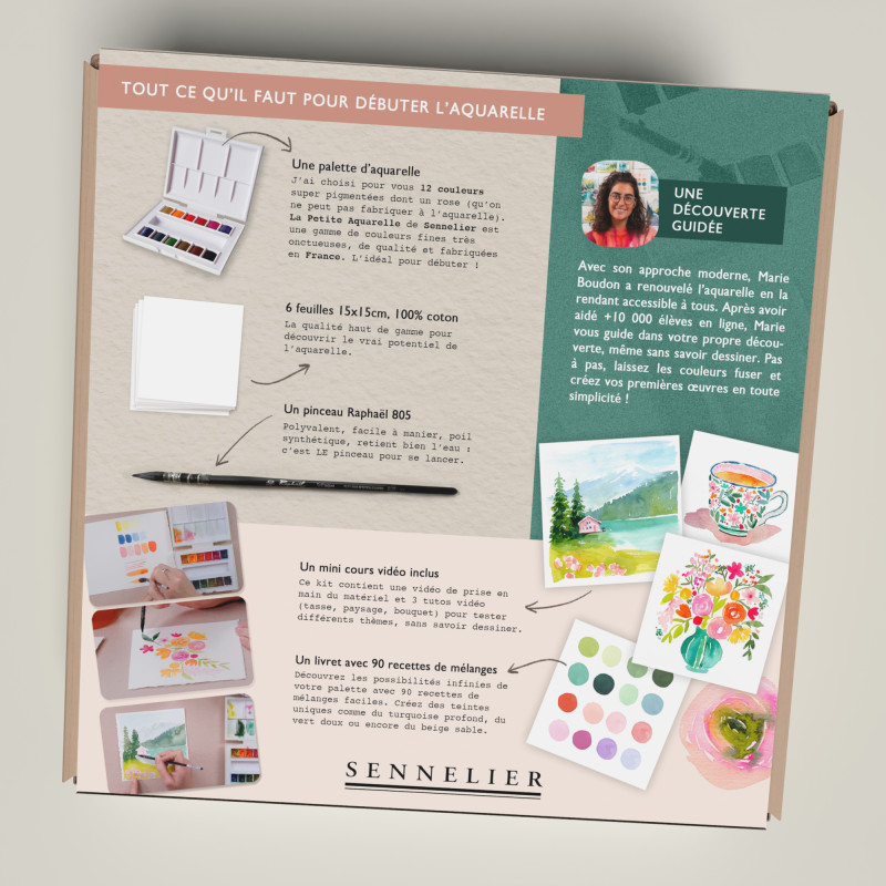 Kit "Débuter l'aquarelle" Matériel et conseils de Marie Boudon par Sennelier