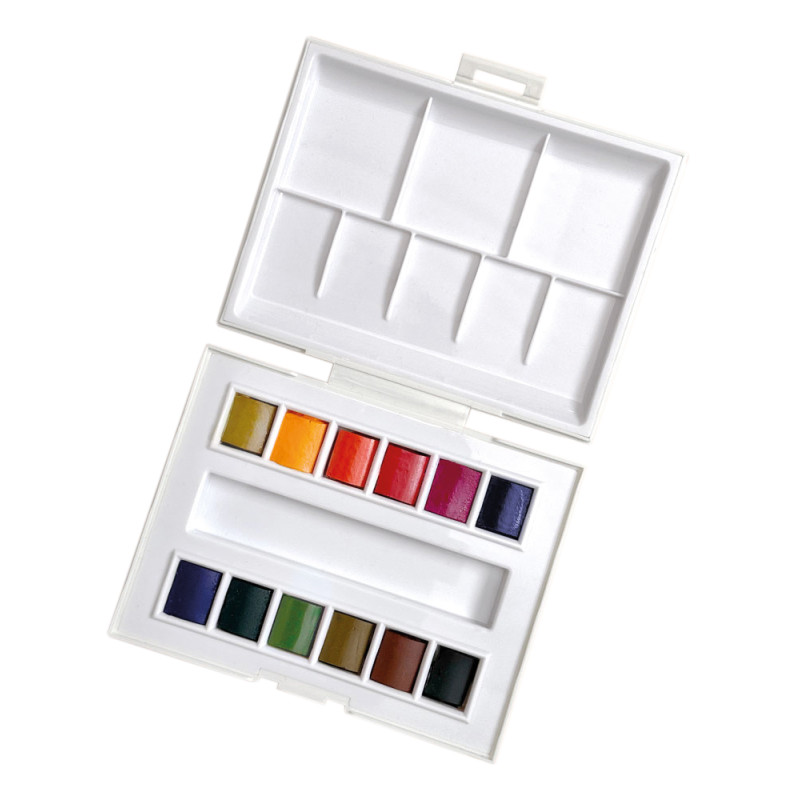 Palette aquarelle fine débutant « la petite aquarelle » par Marie Boudon 12 ½ godets Sennelier