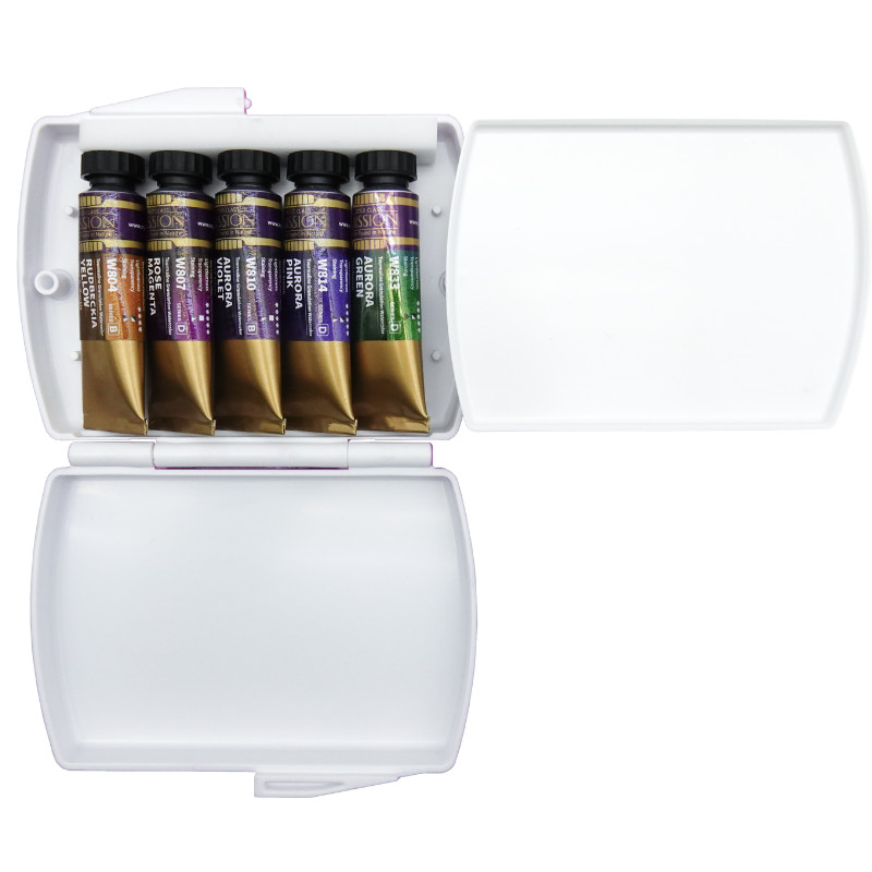 Coffret Printemps 5 Tubes 15ml aquarelle granuleuse mission gold class en plastique Mijello