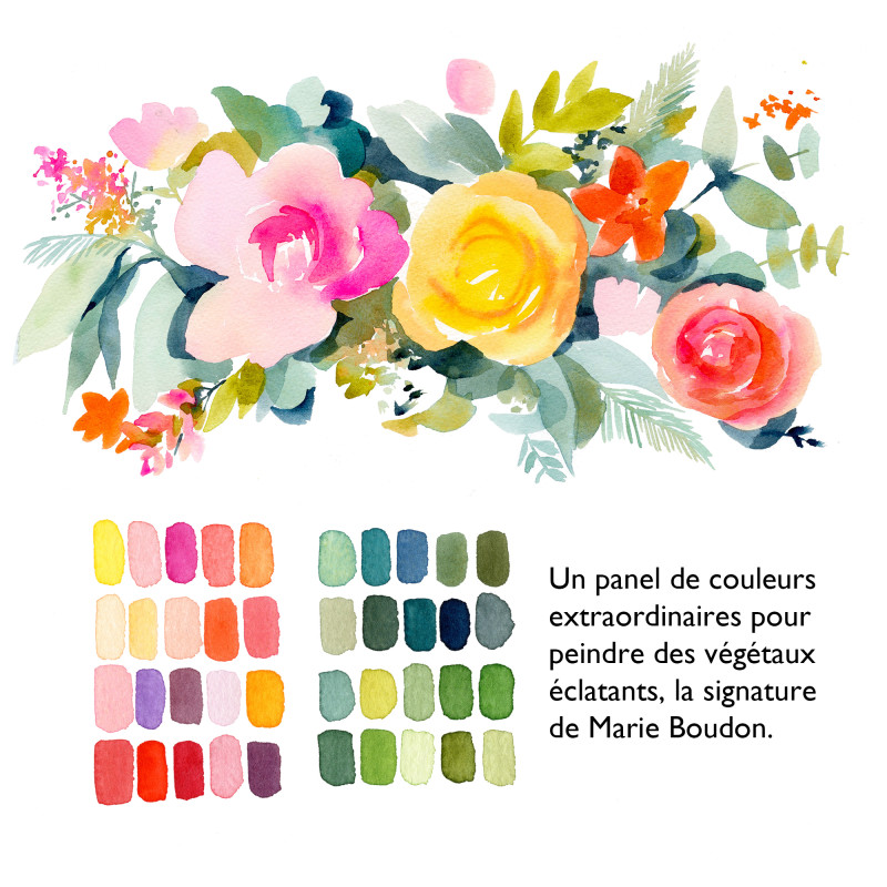 Palette signature Marie Boudon 12 ½ godets aquarelle extra-fine Sennelier