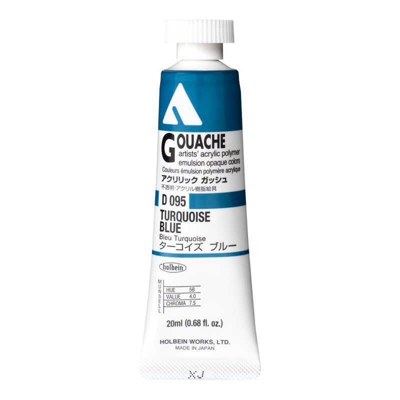 Bleu turquoise - acrylic gouache Tube 20ml Holbein Artists '