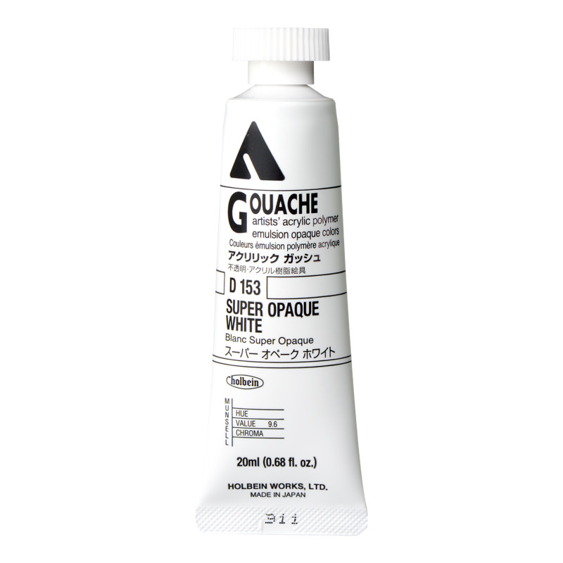 Blanc super opaque - acrylic gouache Tube 20ml Holbein Artists'