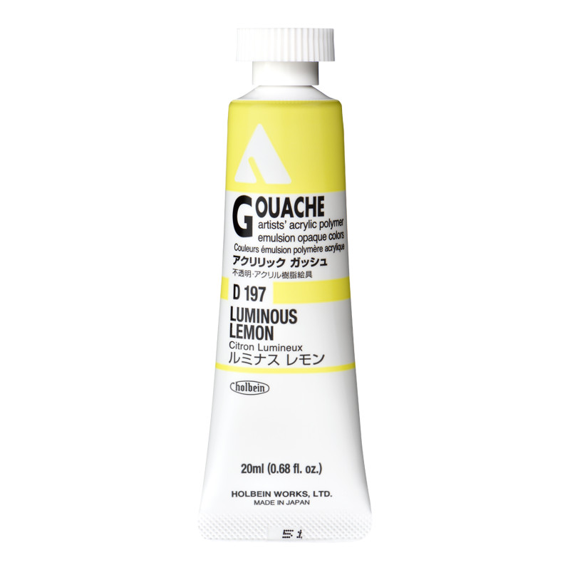 Citron lumineux - acrylic gouache Tube 20ml Holbein Artists '