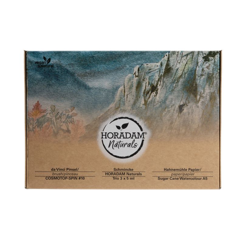 Set de démarrage aquarelle horadam naturals + pinceau DaVinci + papier Hahnemühle Schmincke