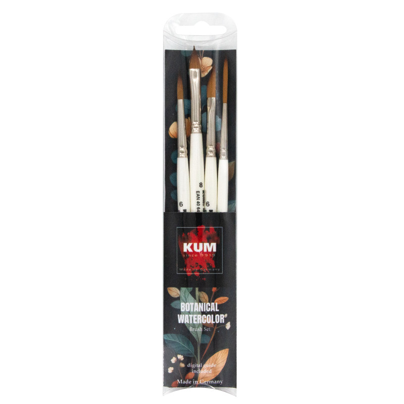 Set Botanical 4 pinceaux aquarelle Kum