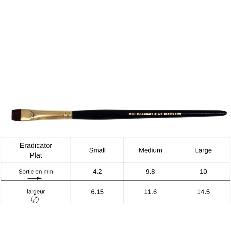 Pinceau aquarelle plat Eradicator Rosemary Medium