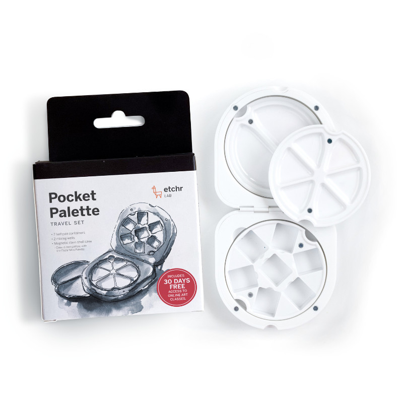 Palette de voyage Pocket palette plastique creux de mélange et emplacements demi-godetsEtchr