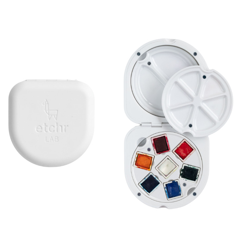 Palette de voyage Pocket palette plastique creux de mélange et emplacements demi-godetsEtchr