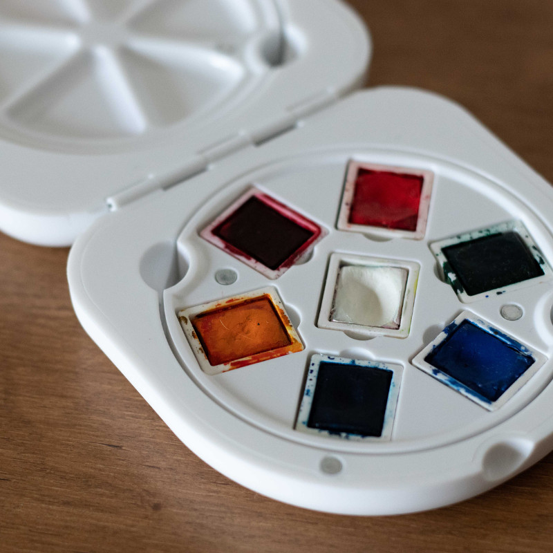 Palette de voyage Pocket palette plastique creux de mélange et emplacements demi-godetsEtchr