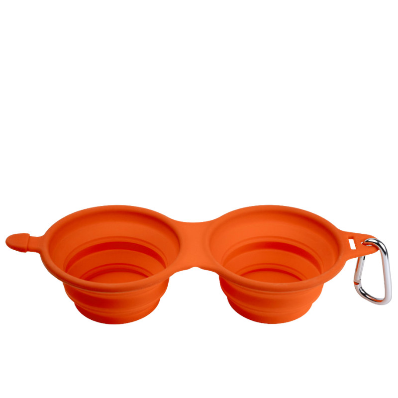 Gobelet à eau pliable double orange avec cadenas Ø 97 mm 230ml Silver Brush