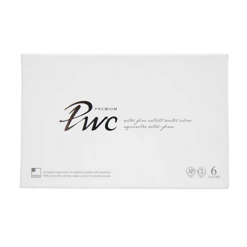 Coffret Set A 6 Tubes 15ml aquarelles extra-fines PWC en carton ShinHan
