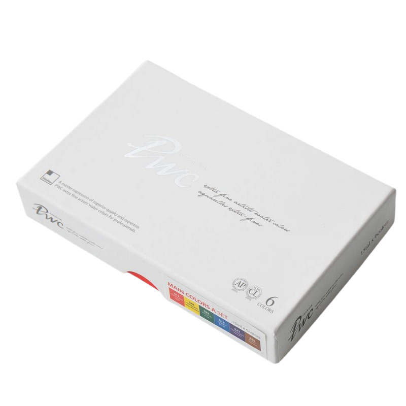 Coffret Set A 6 Tubes 15ml aquarelles extra-fines PWC en carton ShinHan