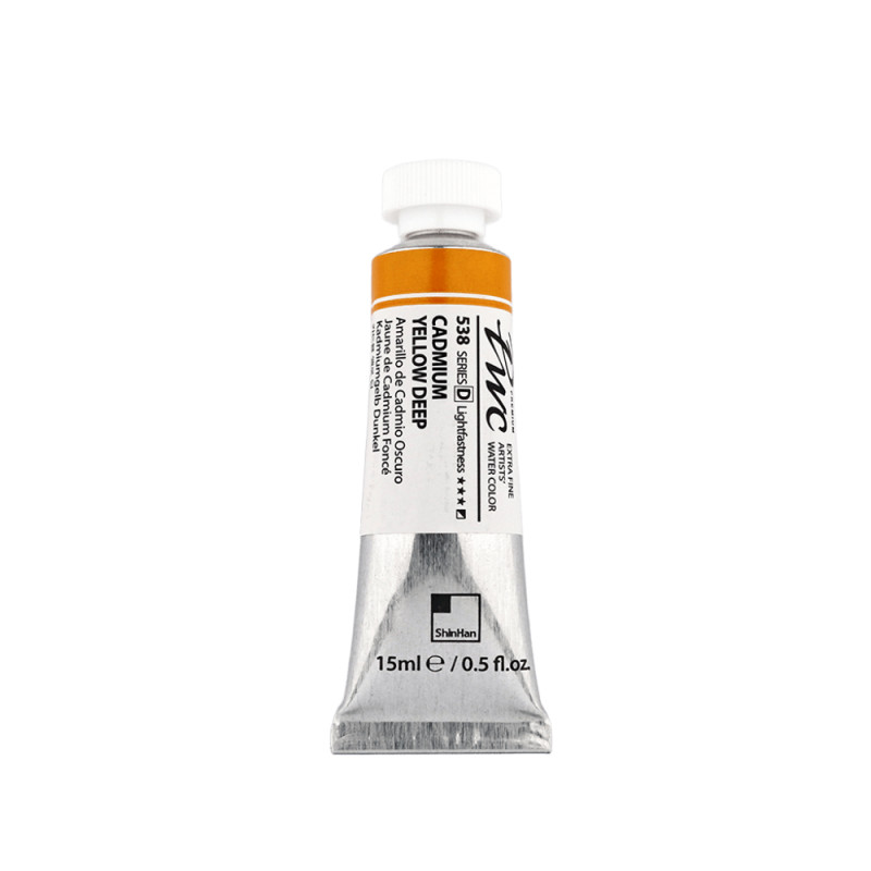 Jaune de cadmium foncé - aquarelle PWC Tube 15ml ShinHan