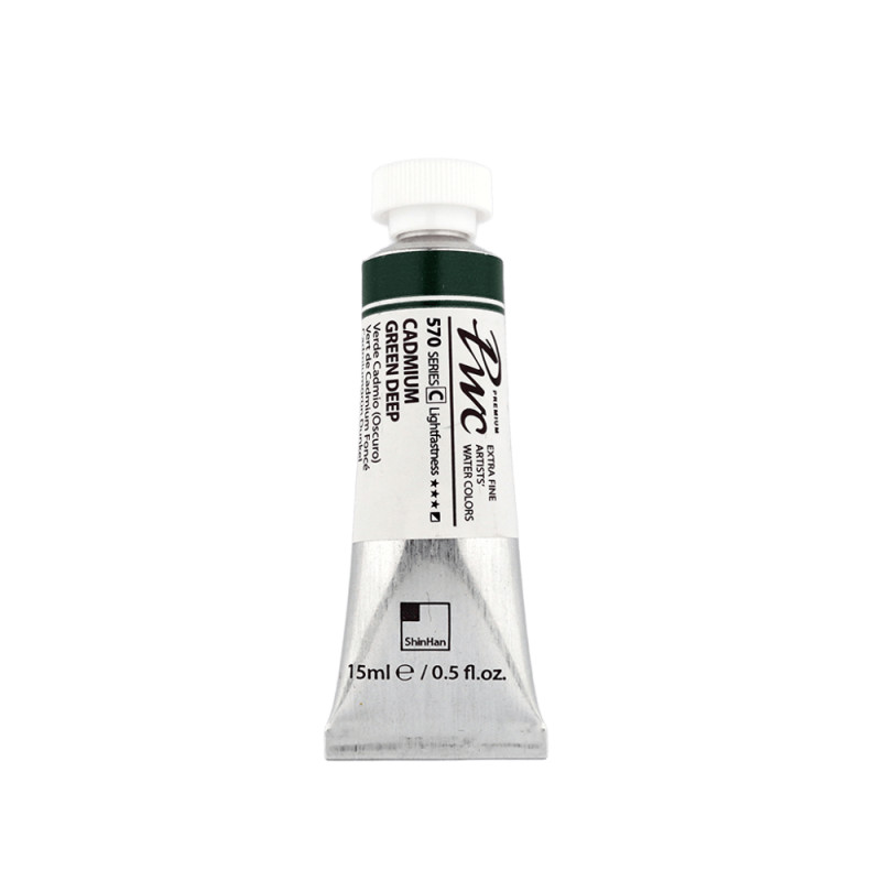 Vert foncé de cadmium - aquarelle PWC Tube 15ml ShinHan