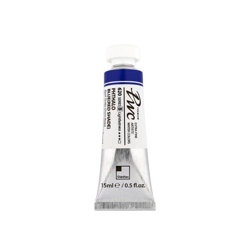 Bleu phtalo (teinte rouge) - aquarelle PWC Tube 15ml ShinHan