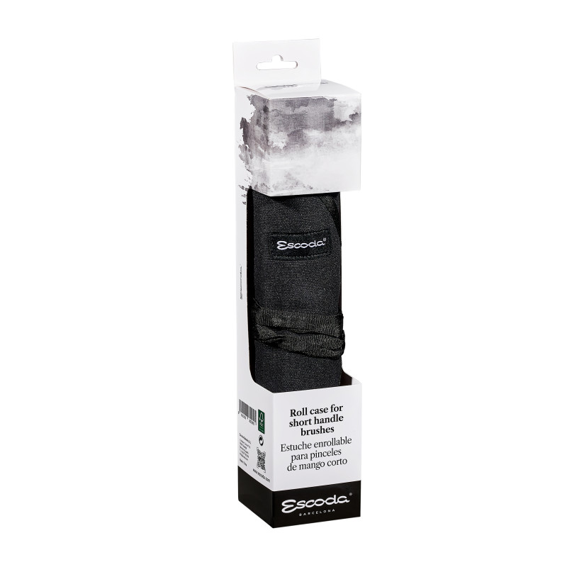 Trousse tissu noire emplacement 12 pinceaux Escoda