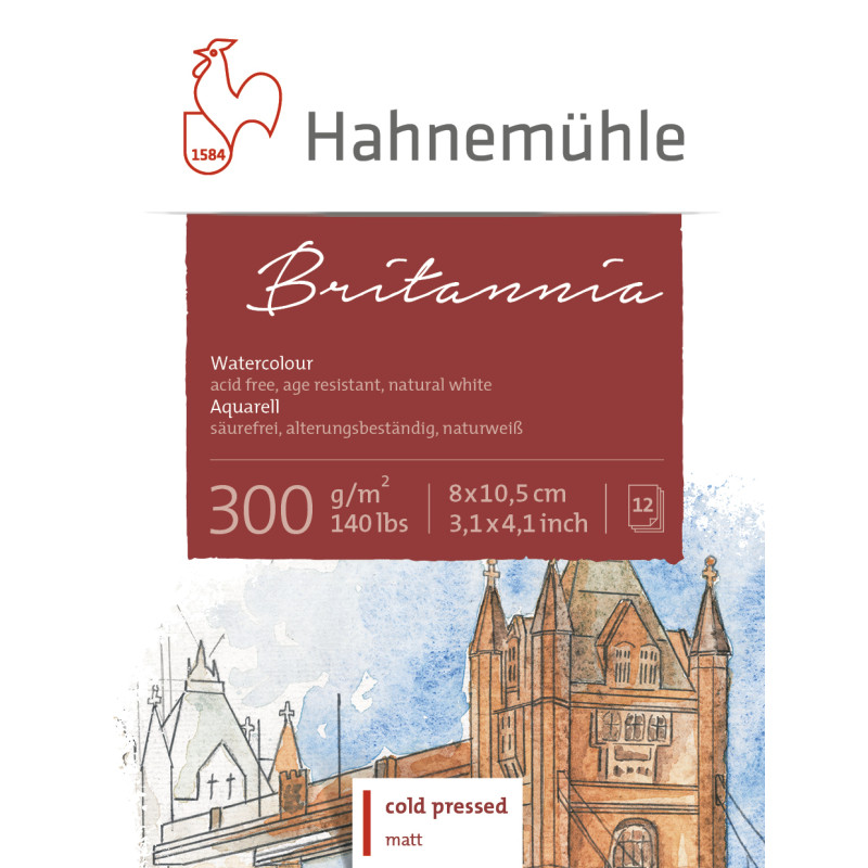 Mini bloc Britannia Hahnemühle 8x10,5 300g 12f grain fin