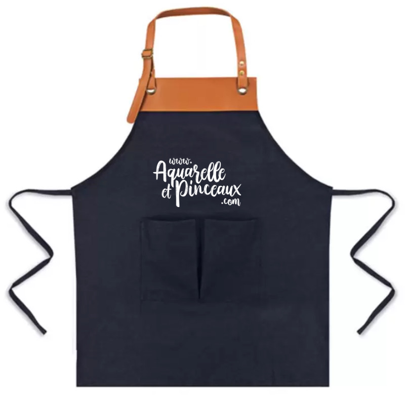 Tablier d'artiste Funchal noir Aquarelle et Pinceaux