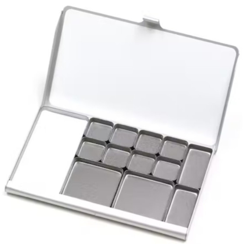Palette Pocket de poche argent avec mini godets assortis Art Toolkit
