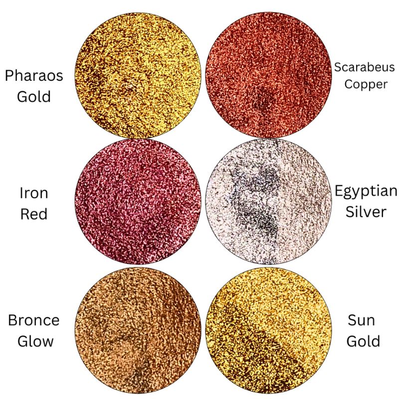 Coffret Pharaoh's Treasury 6 godets aquarelles scintillantes Skrim