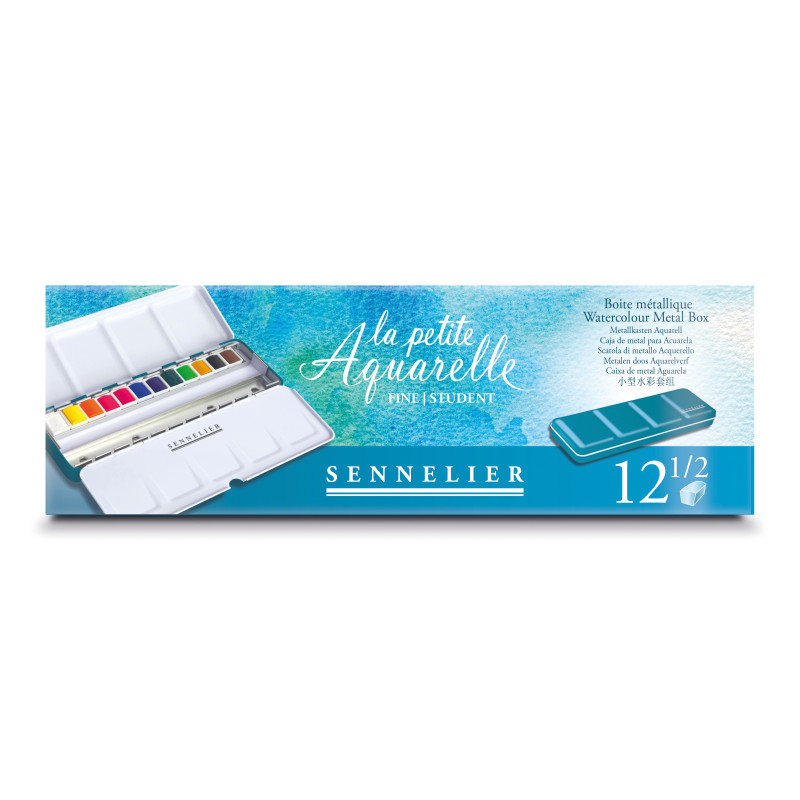 Boite métal « la petite aquarelle » 12 ½ godets aquarelle fine Sennelier