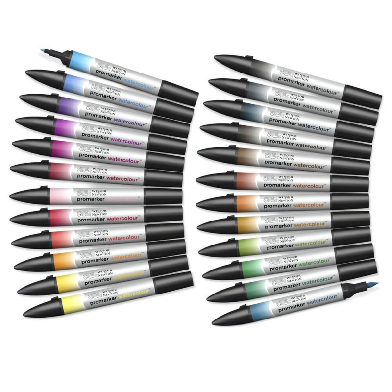 Coffret 24 feutres Aquarelle Promarker collection basic Winsor & Newton