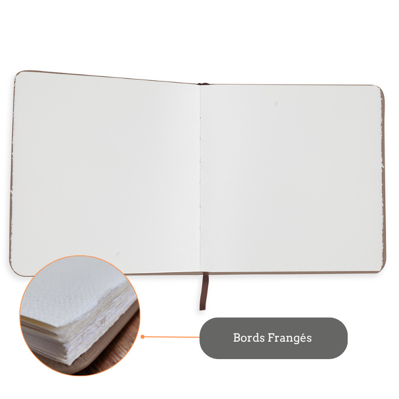 Perfect Sketchbook A5 300g 100% coton 44 pages grain fin format paysage bord frangé Etchr Lab