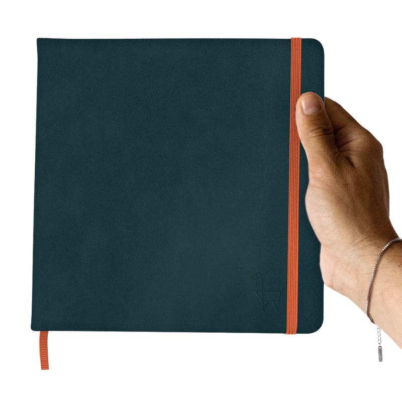 Perfect Sketchbook 18cm x 18cm sarcelle carré 300g 100% coton 44 pages grain fin Etchr Lab *