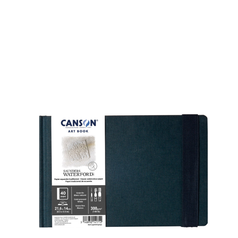 Carnet Saunders Waterford 21,6x14 300g 20 f grain fin Canson