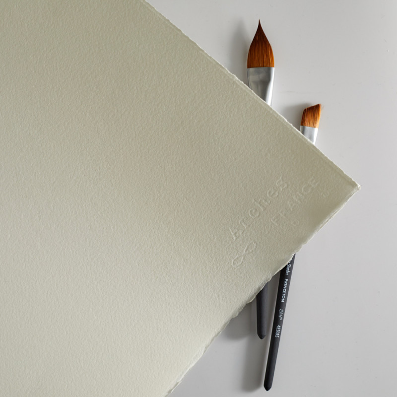 Bloc collé 4 côtés Arches 31x41 300g 20 f grain fin + carton à dessin Offert