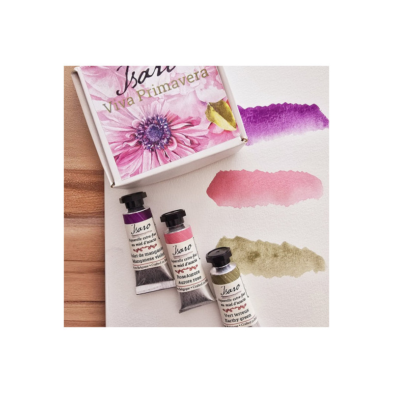 Coffret Primavera 3 tubes 7ml aquarelle extra-fine Isaro
