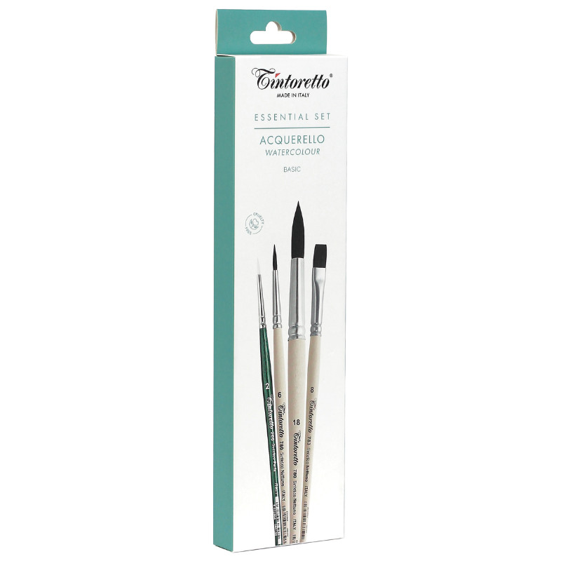 Set Basic 4 pinceaux aquarelle Tintoretto