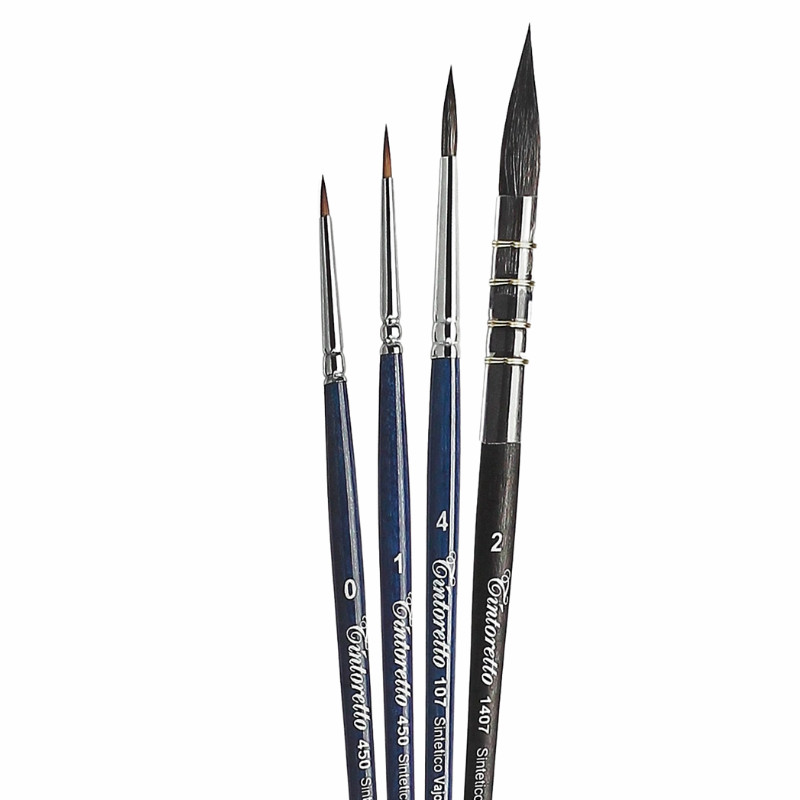 Set Pro 4 pinceaux aquarelle Tintoretto
