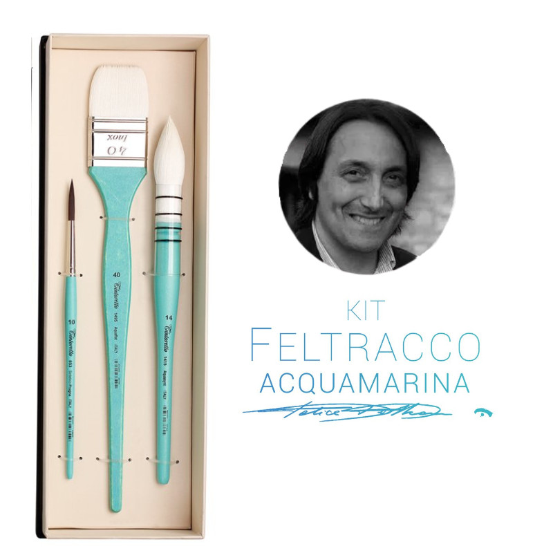 Kit Felice Feltracco de 3 pinceauxAcquamarina Tintoretto