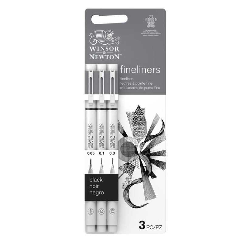 Set Feutre fineliner noir 0.05, 0.1, 0.3 Winsor & Newton