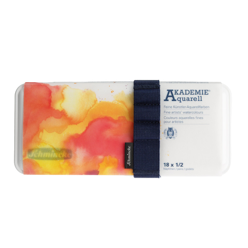 Boîte plastique 18 ½ godets Akademie Aquarell Schmincke
