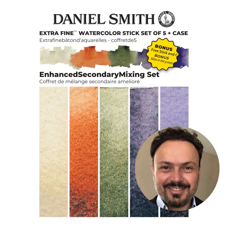 Set de mélange secondaire amélioré 5 sticks aquarelle avec étui Daniel Smith