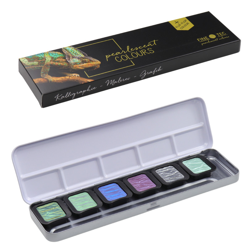 Coffret Cool 6 godets clipsables aquarelle nacrée Finetec