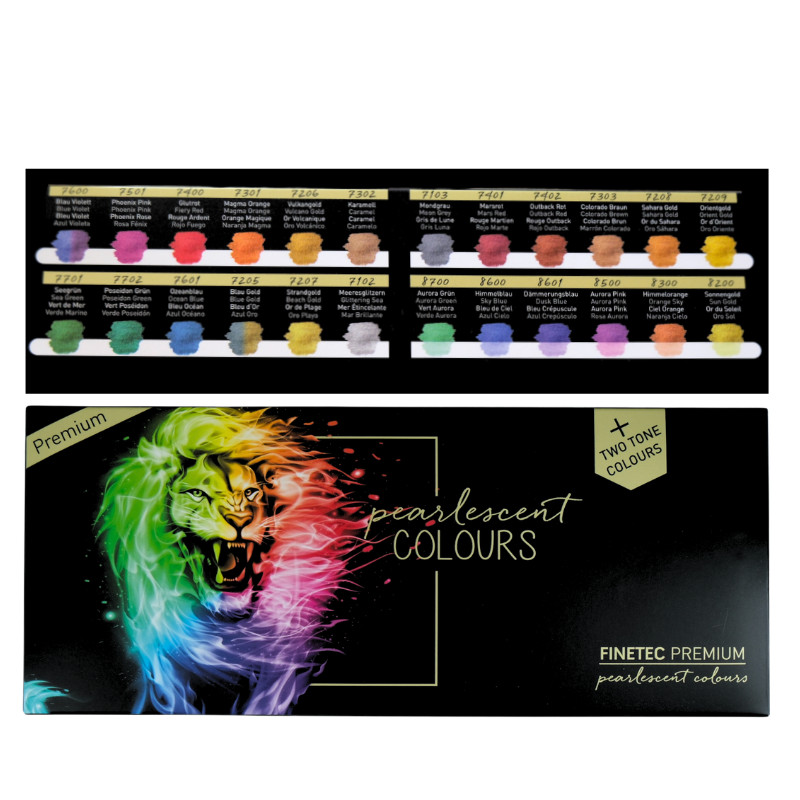 Coffret Quatre élements 24godets clipsables aquarelle nacrée Finetec premium
