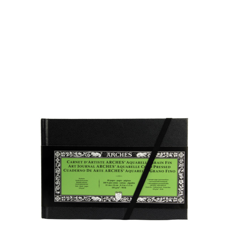 Carnet d'artiste Arches 100% coton 21x14cm 185g 24f grain fin