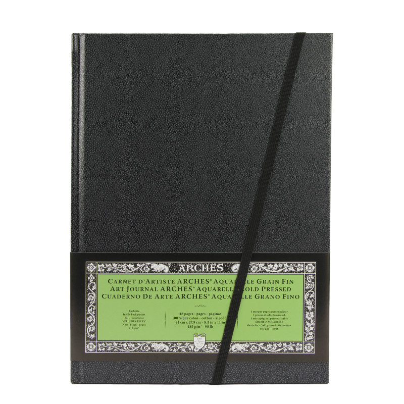 Carnet d'artiste Arches 100% coton 21x27.9cm 185g 24f grain fin