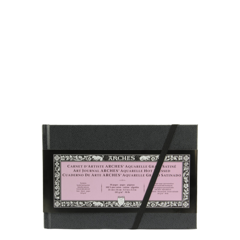 Carnet d'artiste Arches 100% coton 21x14cm 185g 24f grain satiné