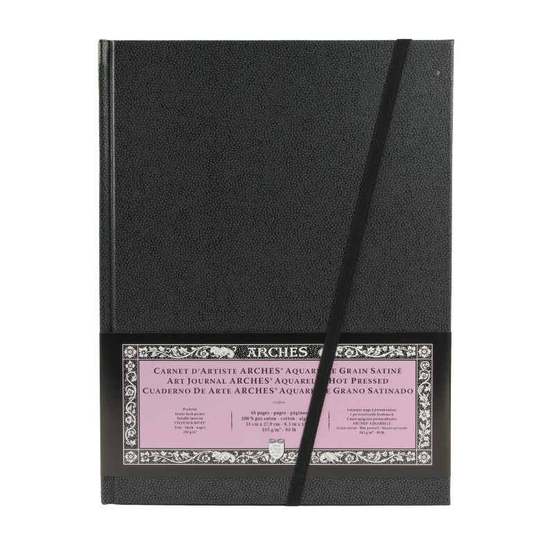 Carnet d'artiste Arches 100% coton 21x27.9cm 185g 24f grain satiné