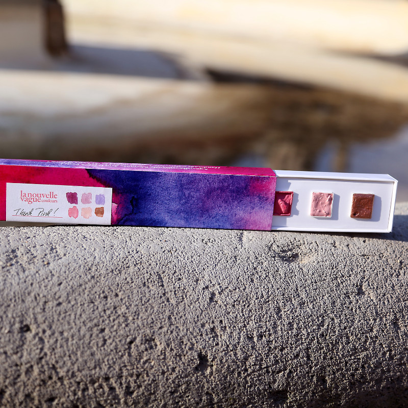 Coffret Think Pink 6 ½ godets aquarelles La nouvelle vague