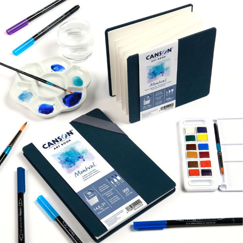 Carnet accordéon Montval 14,8x21 300g 8 f grain fin Canson