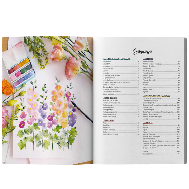 L'aquarelle en 30 minutes: Fleurs, Nolwenn Cabioch @atelier_bonjourcouleurs