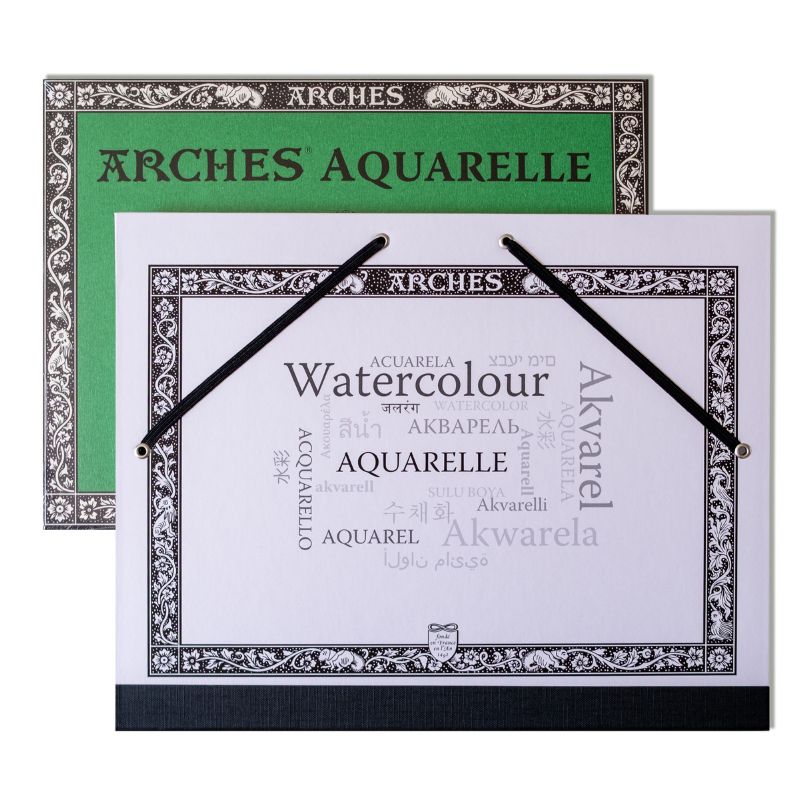 Bloc collé 4 côtés Arches 23x31 300g 20 f grain fin + carton à dessin Offert