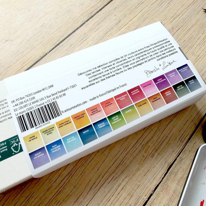Palette originale Blanche Tristant 24 ½ godets Winsor & Newton