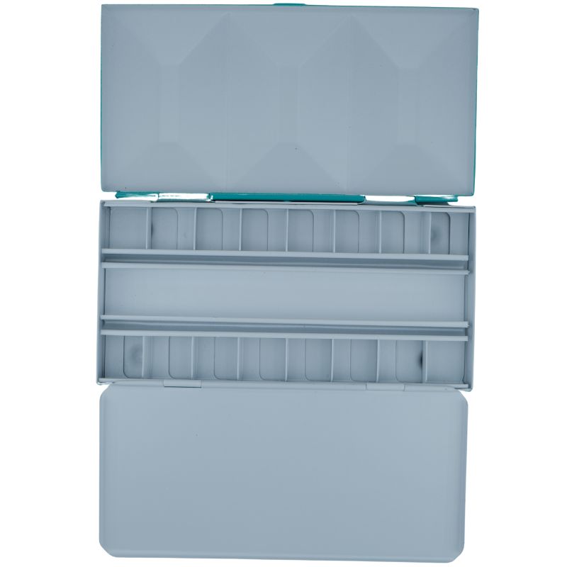 Coffret aquarelle vide turquoise en métal laqué 16 ½ godets Fome